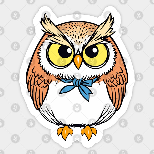 The Little Angry Owl Sticker by Orange-C